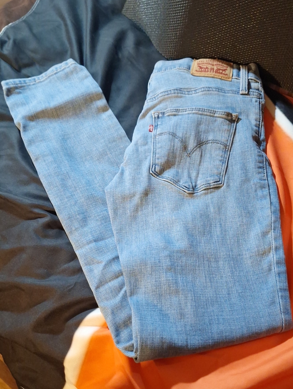 Levi's Women's Light Blue Skinny Jeans with Signature Red Tab